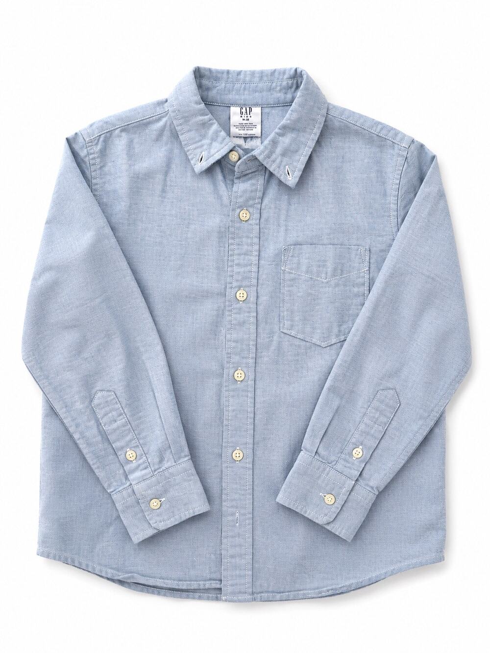 Gap Kids Oxford Button Down Shirt Blue Long Sleeve Cotton Boys Size M 8 - Picture 1 of 8